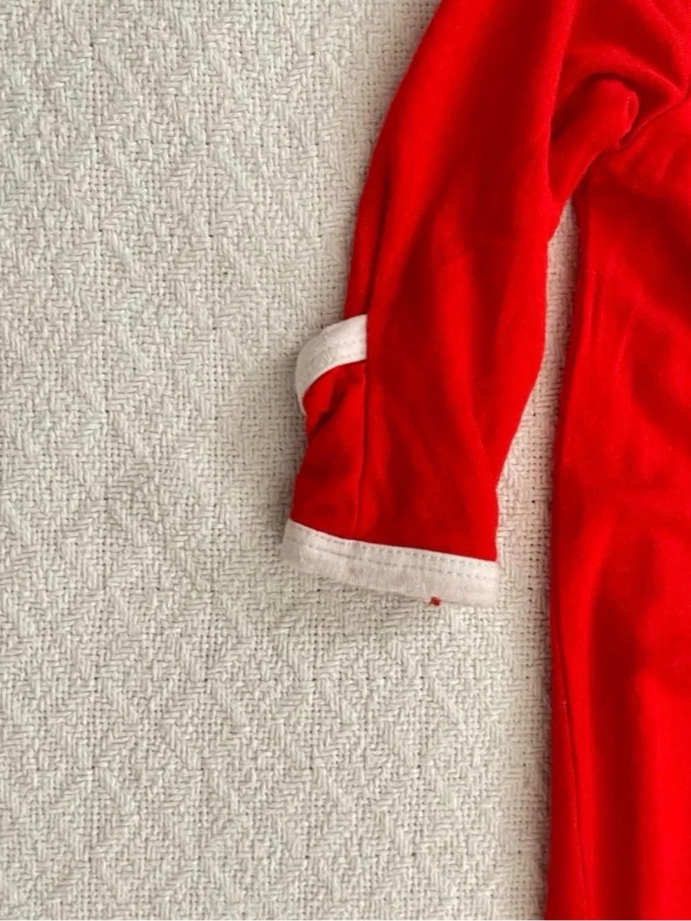 Stitchy Fish Holiday Red Embroidered Puppy Zipper Footie Sleeper